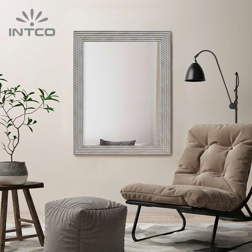 Bring a shimmering touch to your walls with Intco new arrival silver wall mirror